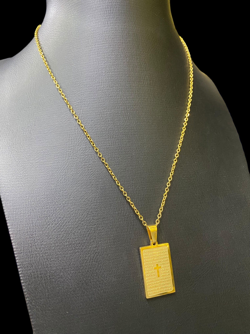 CORRENTE CADEADO 2 MM + PING PLACA PAI NOSSO