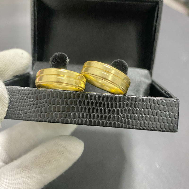 PAR DE ALIANÇAS MOD TWO FRISO 6MM - WRDJOIAS