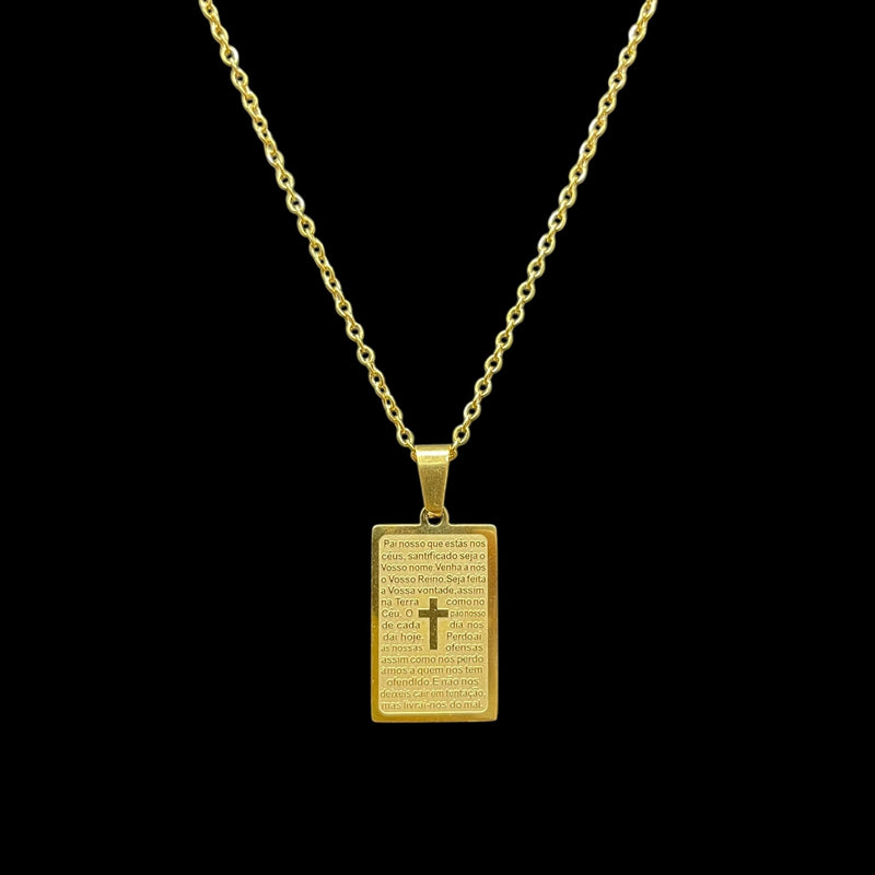 CORRENTE CADEADO 2 MM + PING PLACA PAI NOSSO