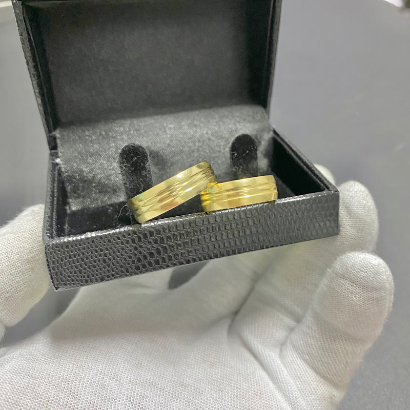 PAR DE ALIANÇAS MOD FRISADO 6MM - WRDJOIAS