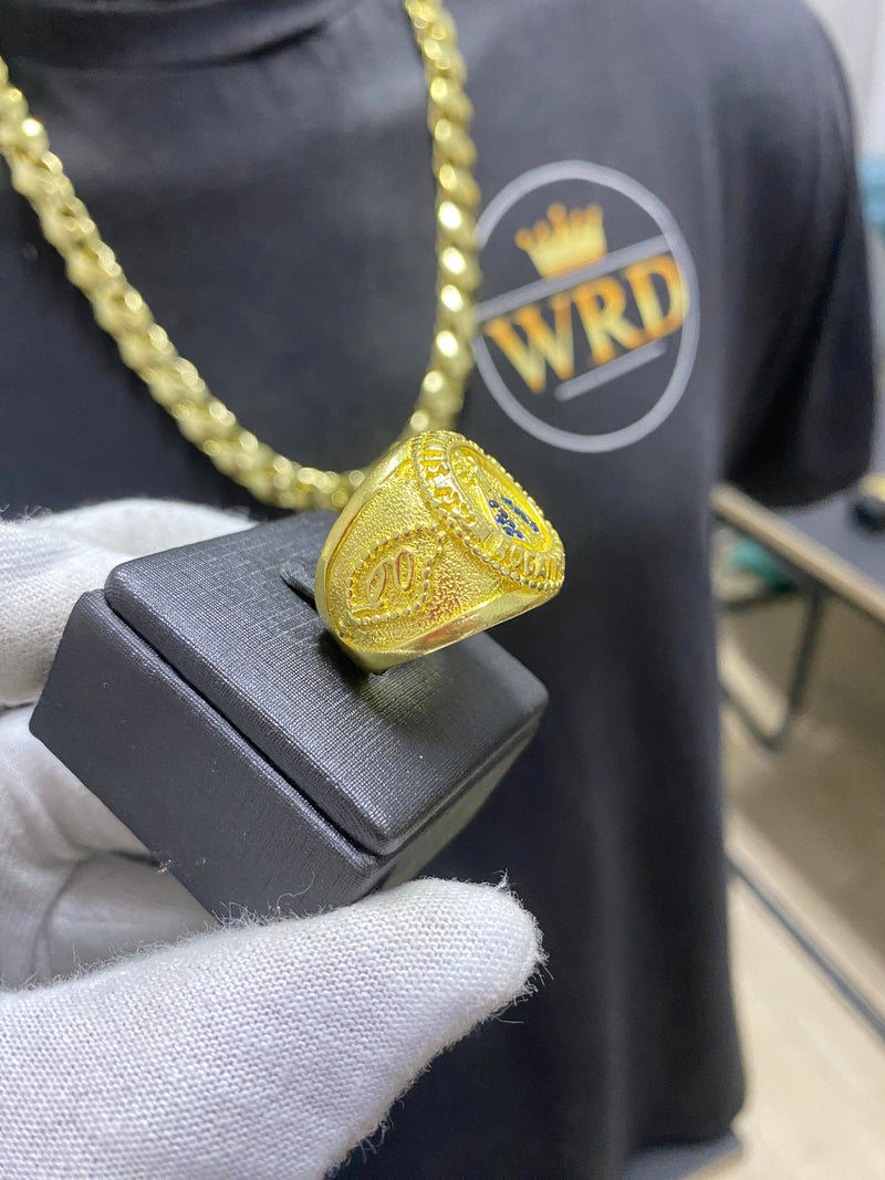 ANEL NOSSA SENHORA CRAVEJADA COM TERÇO NA LATERAL - WRDJOIAS