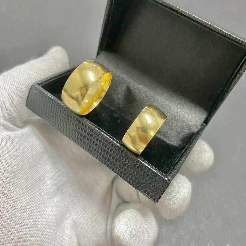 PAR DE ALIANÇAS MOD ABAULADA BOLEADA 10MM - WRDJOIAS