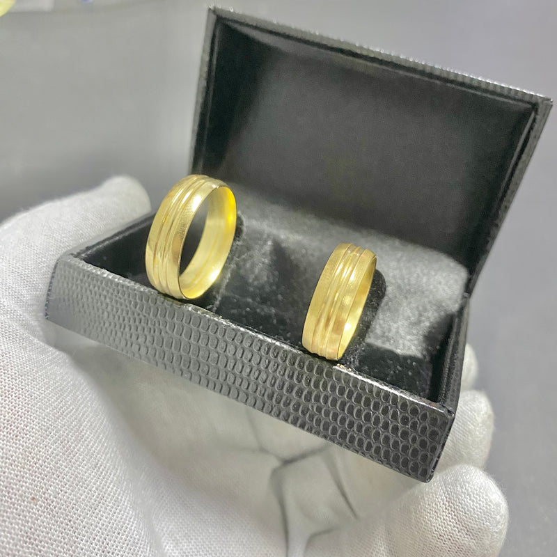 PAR DE ALIANÇAS MOD FRISADO 6MM - WRDJOIAS