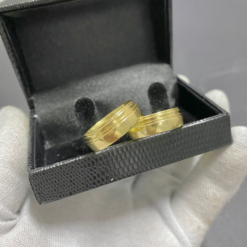 PAR DE ALIANÇAS MOD FRISO BORDA 8MM - WRDJOIAS