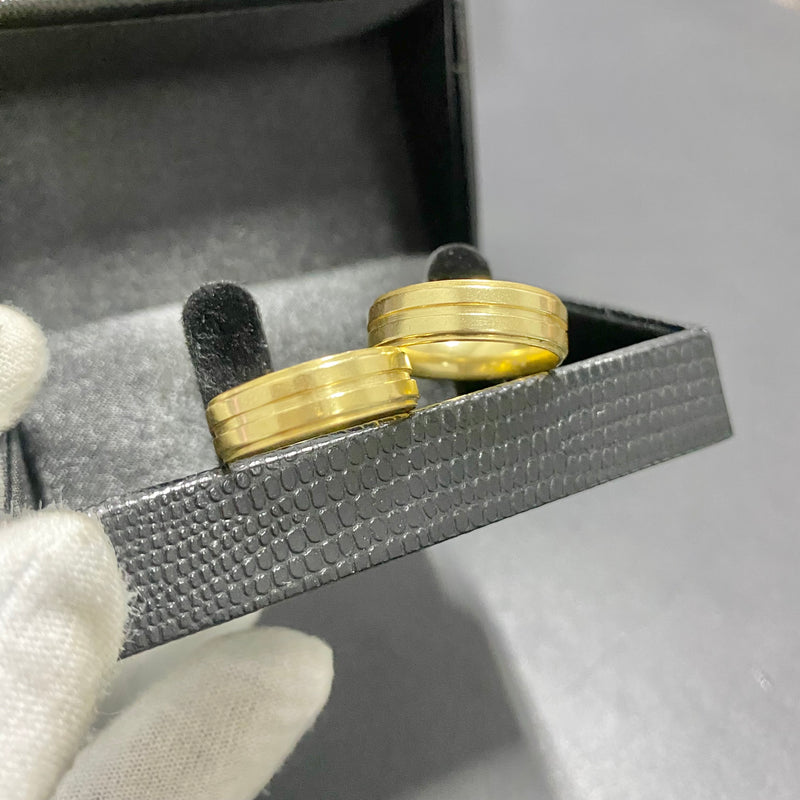 PAR DE ALIANÇAS MOD TWO FRISO 6MM - WRDJOIAS