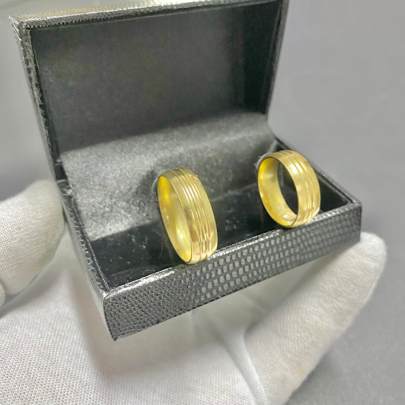 PAR DE ALIANÇAS MOD FRISADO 6MM - WRDJOIAS