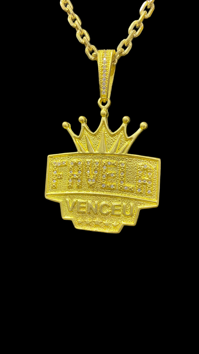 PINGENTE FAVELA VENCEU CRAVEJADO - WRDJOIAS