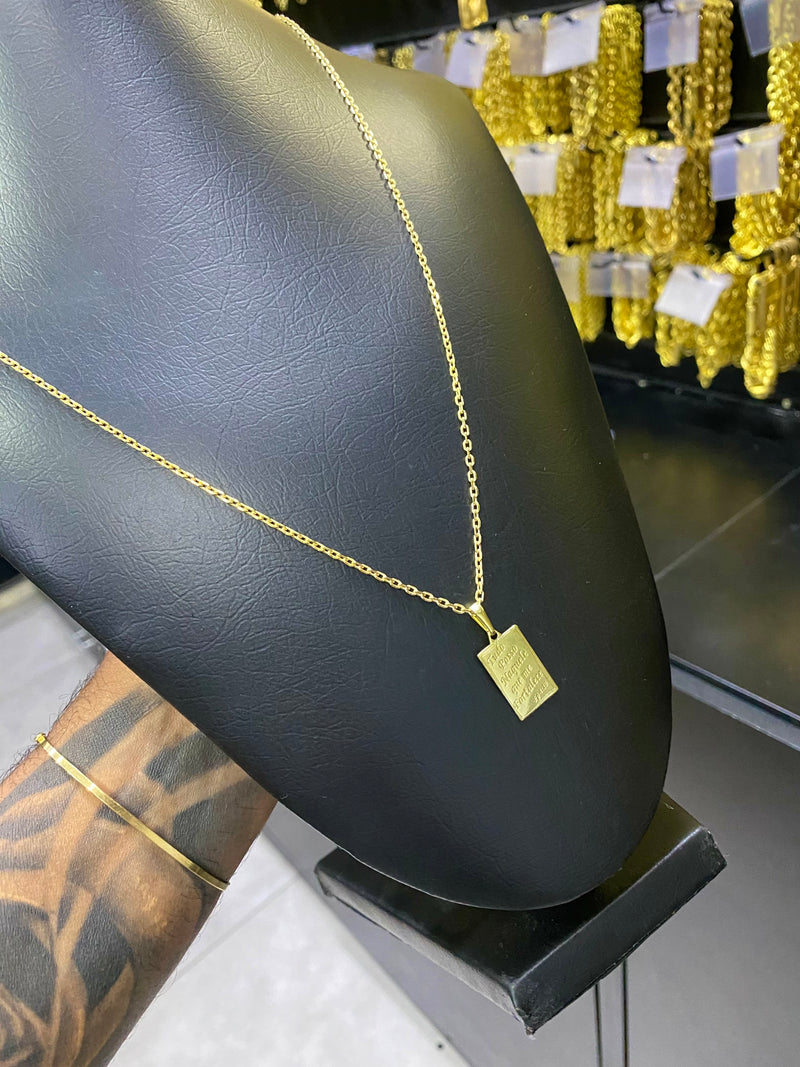 CORRENTE ELO CADEADO 2MM C/PING PLACA TUDO POSSO NAQUELE QUE ME FORTALECE - WRDJOIAS