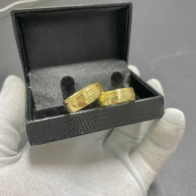 PAR DE ALIANÇAS MOD FRISO BORDA 8MM - WRDJOIAS