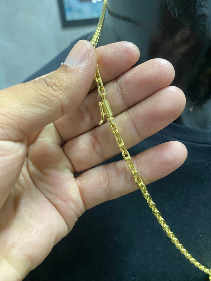 CORRENTE ELO CADEADO 6MM + PINGENTE CRUCIFIXO PONTA.