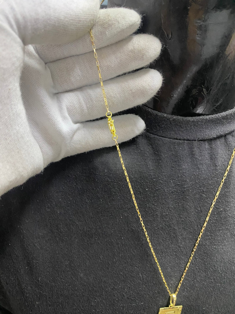 CORRENTE ELO TIJOLINHO 1MM + PINGENTE LETRA ( ALFABETO COMPLETO ) - WRDJOIAS