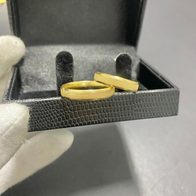 PAR DE ALIANÇAS MOD BORDADA BOLEADA 3MM - WRDJOIAS