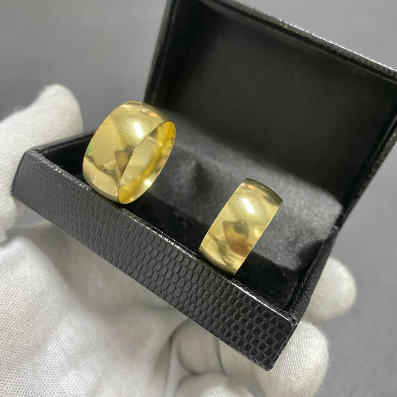PAR DE ALIANÇAS MOD ABAULADA BOLEADA 10MM - WRDJOIAS