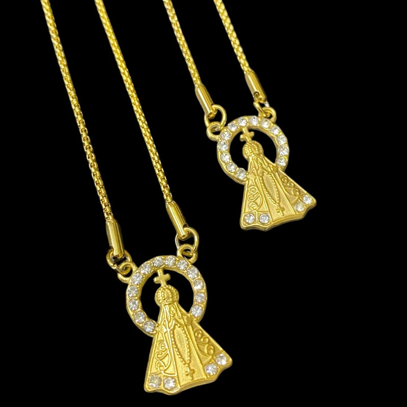 ESCAPULÁRIO - NOSSA SENHORA CRAVEJADO 70 CM
