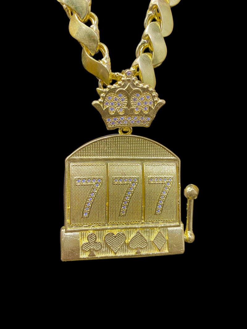 PINGENTE CASSINO 777 CRAVEJADO. - WRDJOIAS