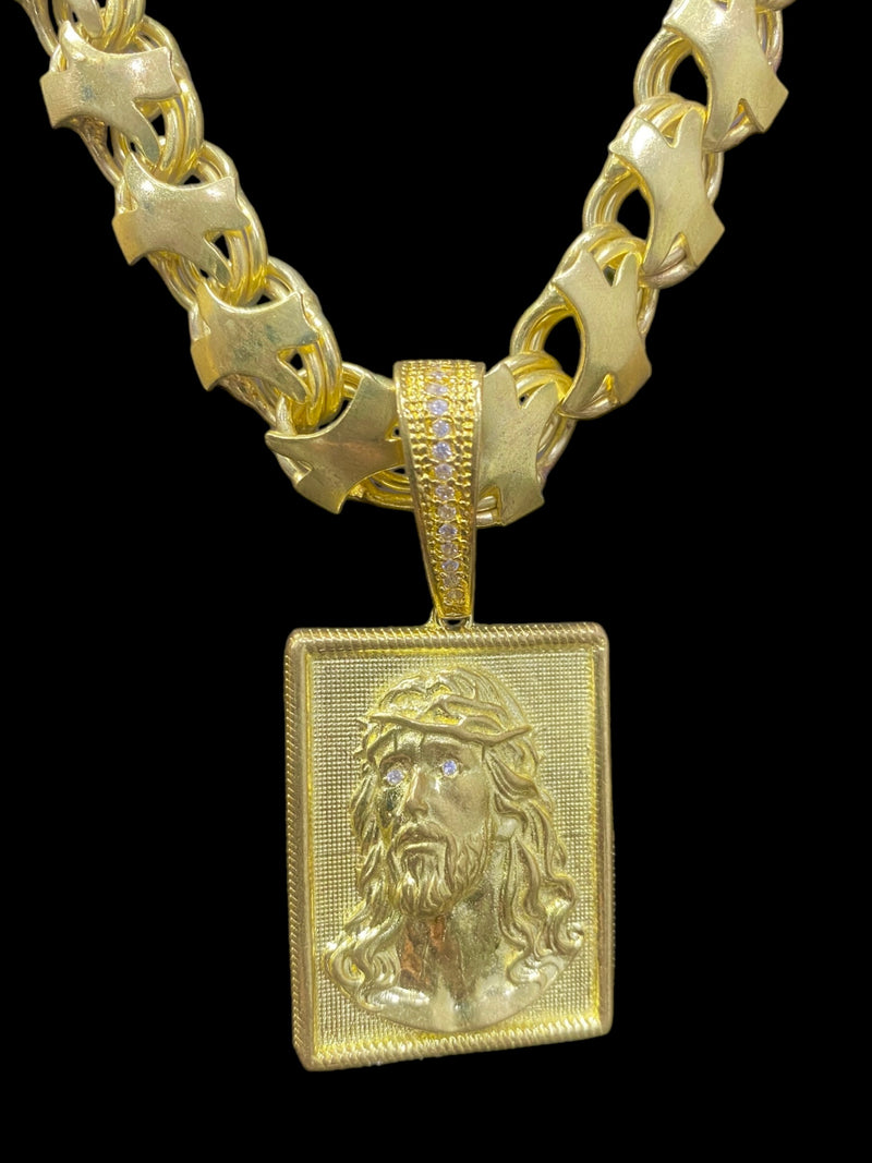 PINGENTE PLACA JESUS OLHOS CRAVEJADO M - WRDJOIAS