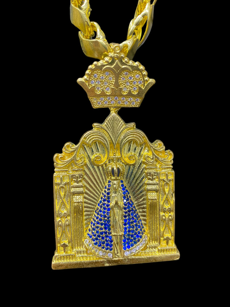 PINGENTE NOSSA SENHORA C/IGREJA CRAVEJADO. - WRDJOIAS