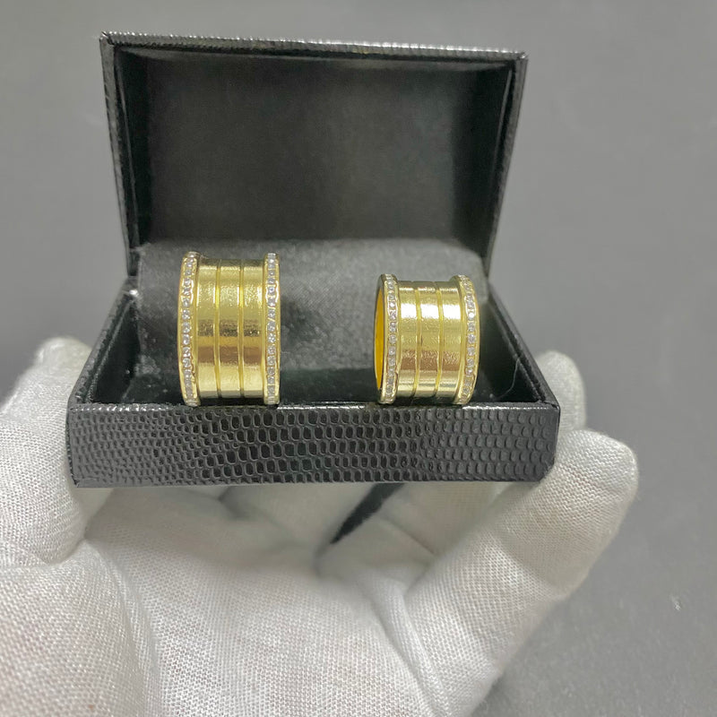 PAR DE ALIANÇAS MOD BULGARIA 14MM CRAVEJADA - WRDJOIAS
