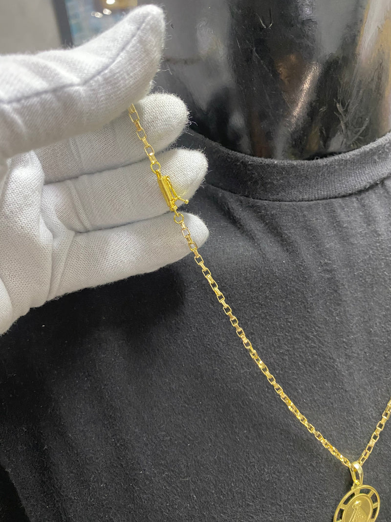 CORRENTE ELO TIJOLINHO 2MM C/PING NOSSA SENHORA - WRDJOIAS