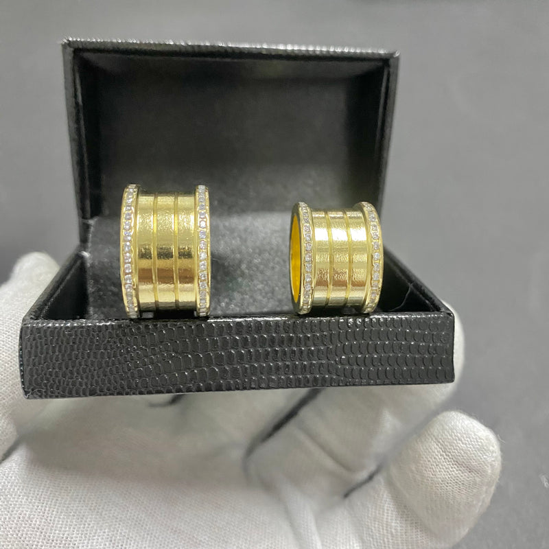 PAR DE ALIANÇAS MOD BULGARIA 14MM CRAVEJADA - WRDJOIAS