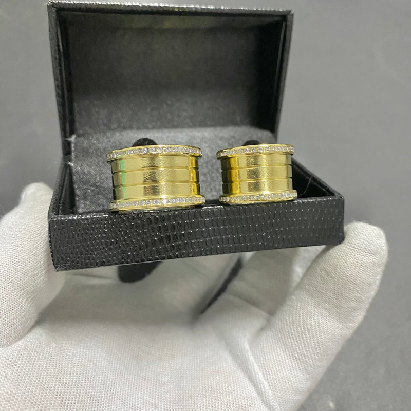 PAR DE ALIANÇAS MOD BULGARIA 14MM CRAVEJADA - WRDJOIAS