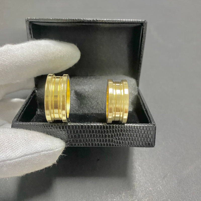 PAR DE ALIANÇAS MOD BULGARI 02 FRISOS 10MM - WRDJOIAS