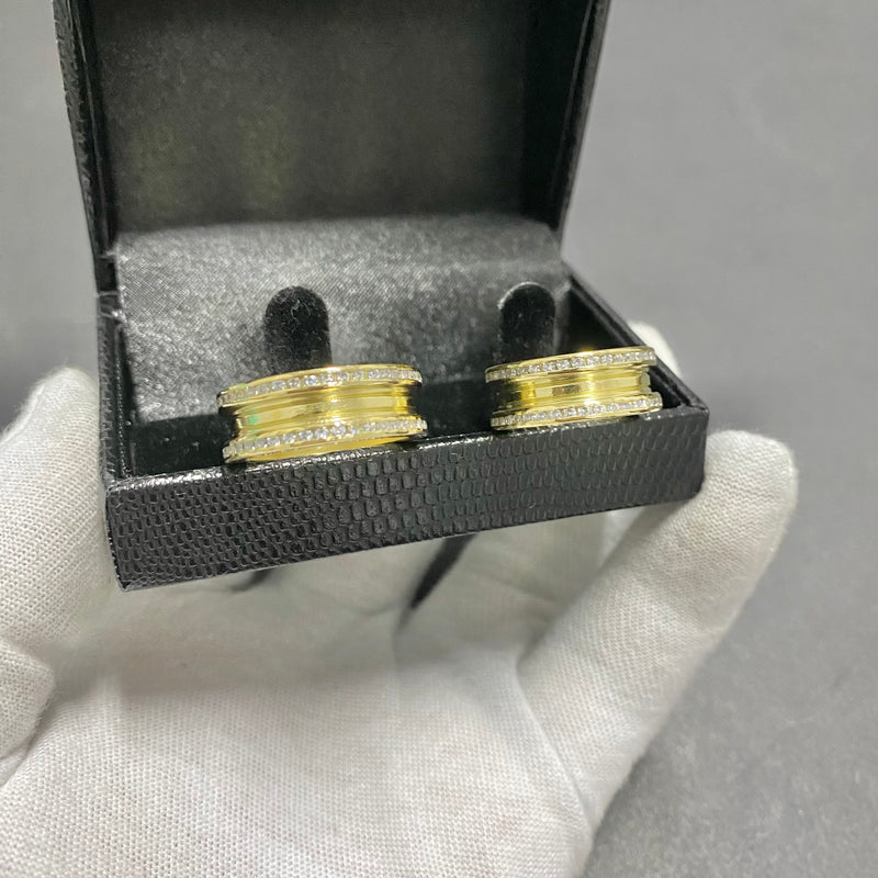 PAR DE ALIANÇAS MOD BULGARIA 8MM CRAVEJADA - WRDJOIAS