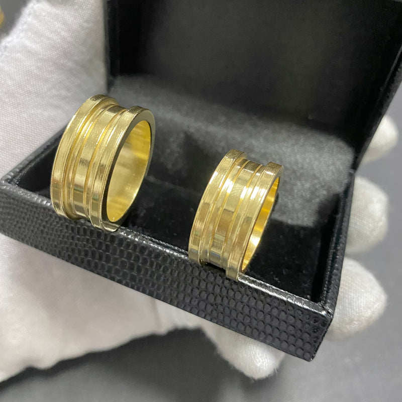 PAR DE ALIANÇAS MOD BULGARI 02 FRISOS 10MM - WRDJOIAS