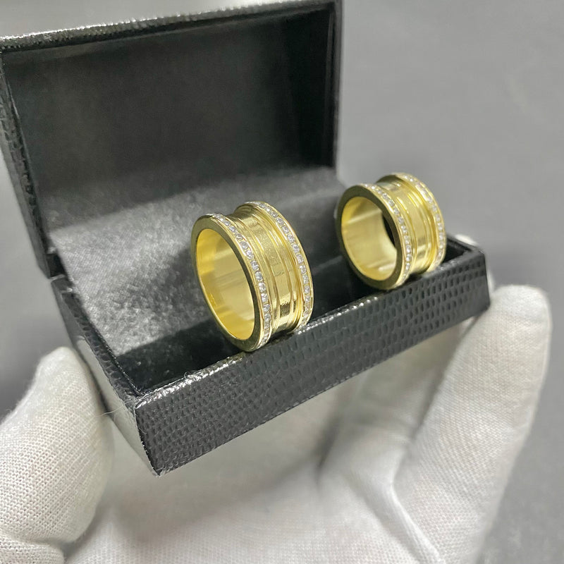 PAR DE ALIANÇAS MOD BULGARIA 10MM CRAVEJADA - WRDJOIAS