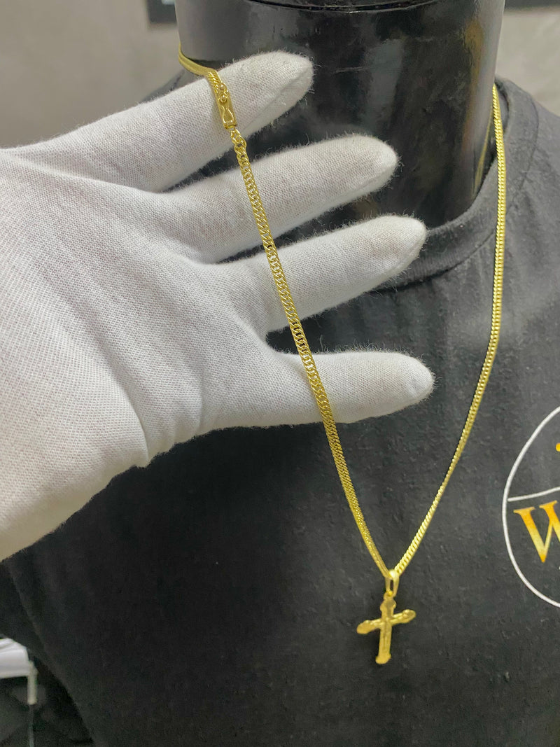 CORRENTE ELO GRUMET 2MM C/PING CRUZ-JESUS - WRDJOIAS