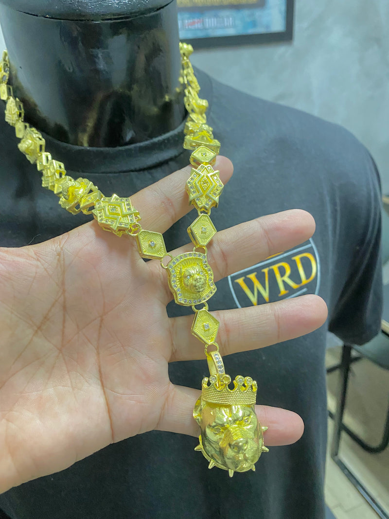 KIT PITBULL POZE - CORDÃO + PINGENTE + DEDEIRA - WRDJOIAS