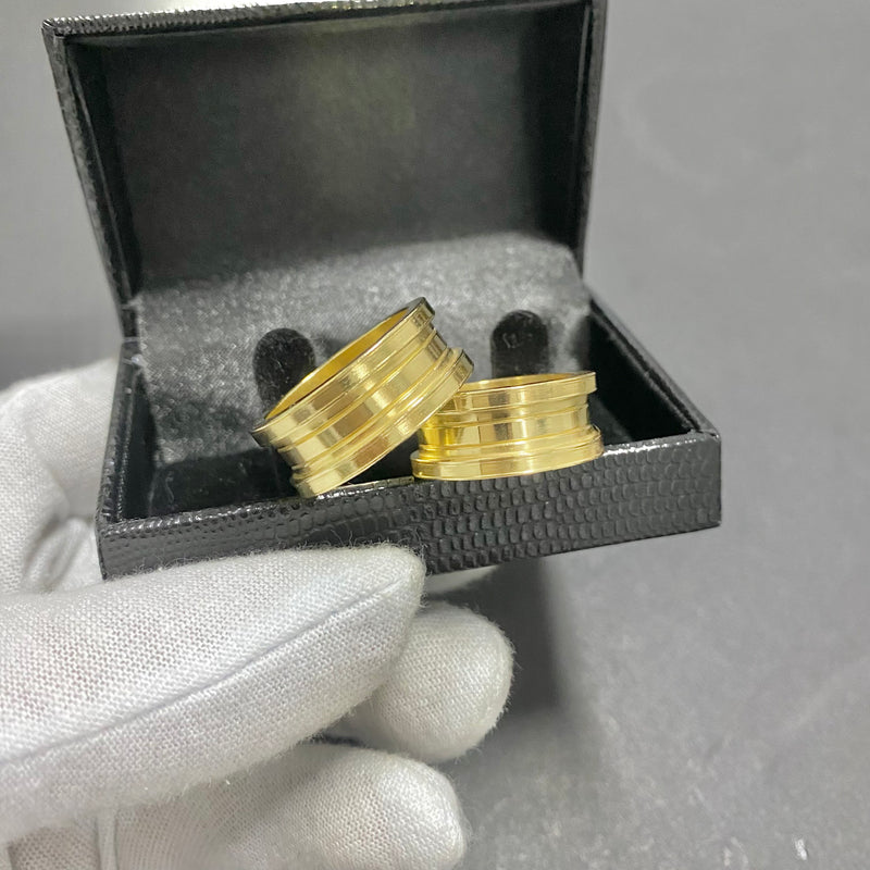 PAR DE ALIANÇAS MOD BULGARI 02 FRISOS 10MM - WRDJOIAS