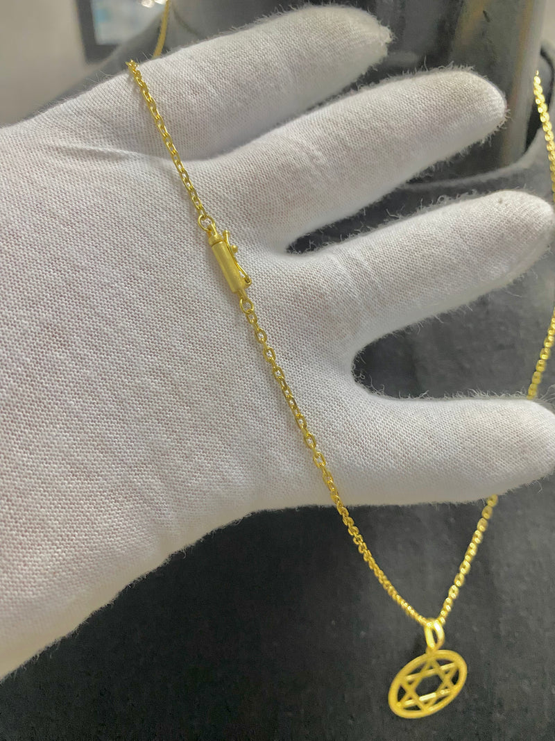 CORRENTE ELO CADEADO 2MM C/PING ESTRELA DE DAVI - WRDJOIAS