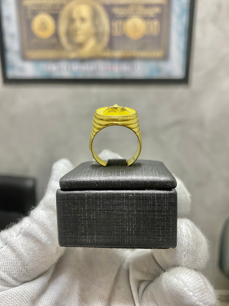 ANEL OVAL NOSSA SENHORA CRAVEJADO - WRDJOIAS