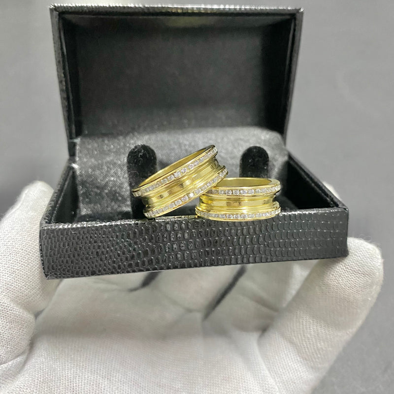 PAR DE ALIANÇAS MOD BULGARIA 8MM CRAVEJADA - WRDJOIAS