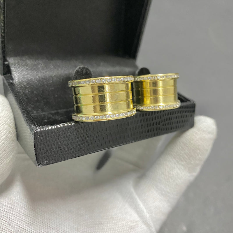 PAR DE ALIANÇAS MOD BULGARIA 14MM CRAVEJADA - WRDJOIAS