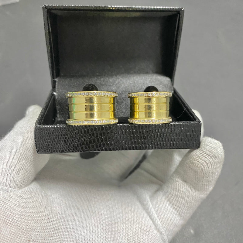 PAR DE ALIANÇAS MOD BULGARIA 14MM CRAVEJADA - WRDJOIAS