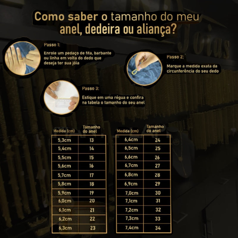 ANEL NOSSA SENHORA CRAVEJADA COM TERÇO NA LATERAL - WRDJOIAS