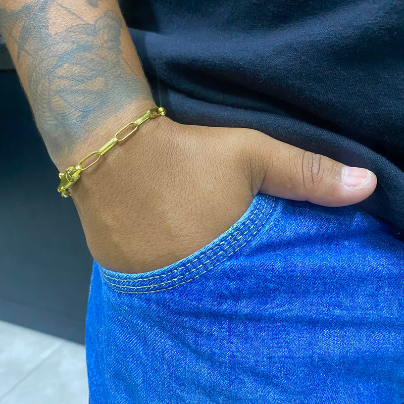 PULSEIRA ELO TIJOLINHO LONG 5MM - WRDJOIAS