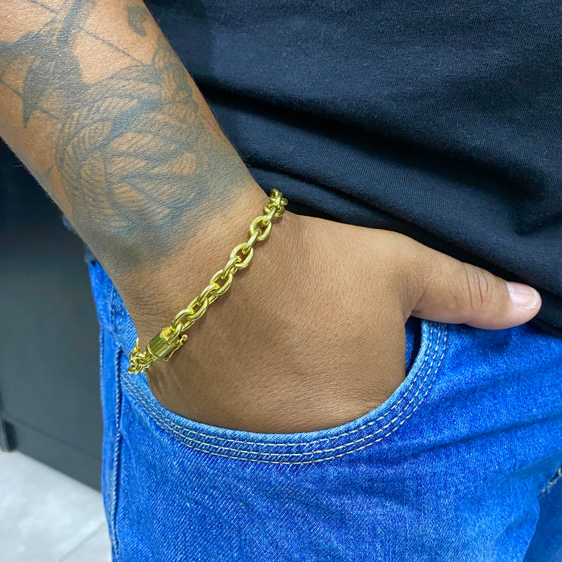 PULSEIRA ELO CADEADO 8MM - WRDJOIAS