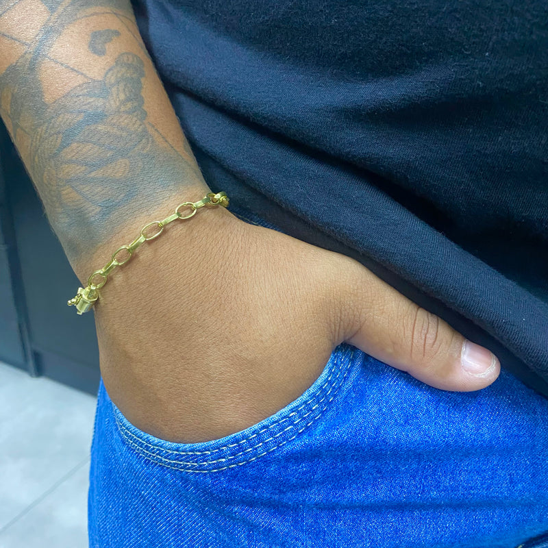 PULSEIRA ELO TIJOLINHO BOLEADO 5MM - WRDJOIAS