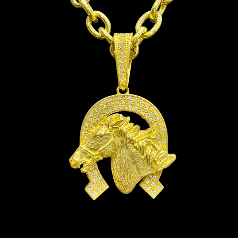 PINGENTE FERRADURA DE CAVALO CRAVEJADA - WRDJOIAS